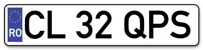 Placuta inmatriculare numar auto  CL-32-QPS, CL 32 QPS, CL32QPS