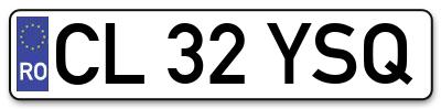 Placuta inmatriculare numar auto  CL-32-YSQ, CL 32 YSQ, CL32YSQ