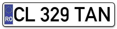 Placuta inmatriculare numar auto  CL-329-TAN, CL 329 TAN, CL329TAN