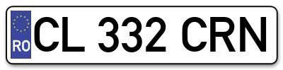 Placuta inmatriculare numar auto  CL-332-CRN, CL 332 CRN, CL332CRN