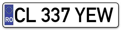 Placuta inmatriculare numar auto  CL-337-YEW, CL 337 YEW, CL337YEW