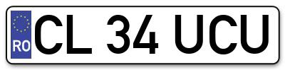 Placuta inmatriculare numar auto  CL-34-UCU, CL 34 UCU, CL34UCU