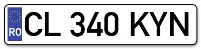 Placuta inmatriculare numar auto  CL-340-KYN, CL 340 KYN, CL340KYN