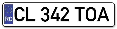 Placuta inmatriculare numar auto  CL-342-TOA, CL 342 TOA, CL342TOA
