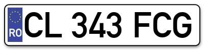 Placuta inmatriculare numar auto  CL-343-FCG, CL 343 FCG, CL343FCG