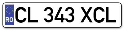 Placuta inmatriculare numar auto  CL-343-XCL, CL 343 XCL, CL343XCL