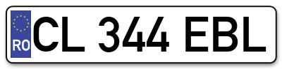 Placuta inmatriculare numar auto  CL-344-EBL, CL 344 EBL, CL344EBL