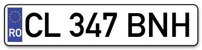 Placuta inmatriculare numar auto  CL-347-BNH, CL 347 BNH, CL347BNH