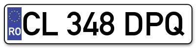 Placuta inmatriculare numar auto  CL-348-DPQ, CL 348 DPQ, CL348DPQ