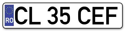 Placuta inmatriculare numar auto  CL-35-CEF, CL 35 CEF, CL35CEF