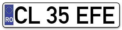 Placuta inmatriculare numar auto  CL-35-EFE, CL 35 EFE, CL35EFE