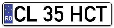 Placuta inmatriculare numar auto  CL-35-HCT, CL 35 HCT, CL35HCT