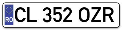 Placuta inmatriculare numar auto  CL-352-OZR, CL 352 OZR, CL352OZR