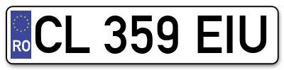 Placuta inmatriculare numar auto  CL-359-EIU, CL 359 EIU, CL359EIU