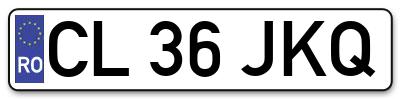 Placuta inmatriculare numar auto  CL-36-JKQ, CL 36 JKQ, CL36JKQ