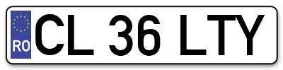 Placuta inmatriculare numar auto  CL-36-LTY, CL 36 LTY, CL36LTY