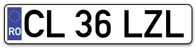 Placuta inmatriculare numar auto  CL-36-LZL, CL 36 LZL, CL36LZL