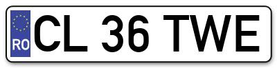Placuta inmatriculare numar auto  CL-36-TWE, CL 36 TWE, CL36TWE