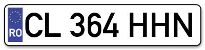 Placuta inmatriculare numar auto  CL-364-HHN, CL 364 HHN, CL364HHN