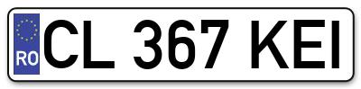 Placuta inmatriculare numar auto  CL-367-KEI, CL 367 KEI, CL367KEI