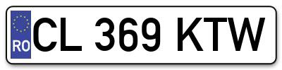 Placuta inmatriculare numar auto  CL-369-KTW, CL 369 KTW, CL369KTW