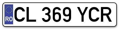 Placuta inmatriculare numar auto  CL-369-YCR, CL 369 YCR, CL369YCR