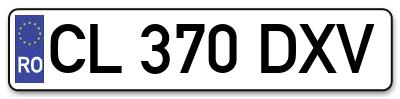 Placuta inmatriculare numar auto  CL-370-DXV, CL 370 DXV, CL370DXV