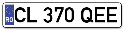 Placuta inmatriculare numar auto  CL-370-QEE, CL 370 QEE, CL370QEE