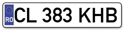 Placuta inmatriculare numar auto  CL-383-KHB, CL 383 KHB, CL383KHB