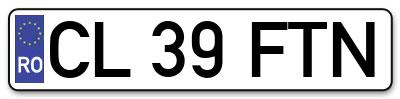Placuta inmatriculare numar auto  CL-39-FTN, CL 39 FTN, CL39FTN