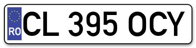 Placuta inmatriculare numar auto  CL-395-OCY, CL 395 OCY, CL395OCY