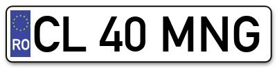 Placuta inmatriculare numar auto  CL-40-MNG, CL 40 MNG, CL40MNG