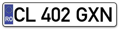 Placuta inmatriculare numar auto  CL-402-GXN, CL 402 GXN, CL402GXN