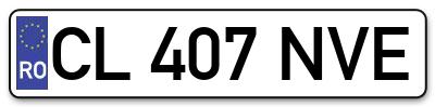 Placuta inmatriculare numar auto  CL-407-NVE, CL 407 NVE, CL407NVE