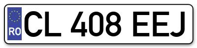 Placuta inmatriculare numar auto  CL-408-EEJ, CL 408 EEJ, CL408EEJ
