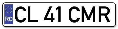 Placuta inmatriculare numar auto  CL-41-CMR, CL 41 CMR, CL41CMR