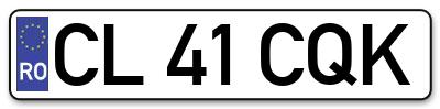Placuta inmatriculare numar auto  CL-41-CQK, CL 41 CQK, CL41CQK