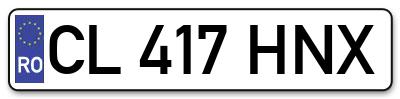 Placuta inmatriculare numar auto  CL-417-HNX, CL 417 HNX, CL417HNX
