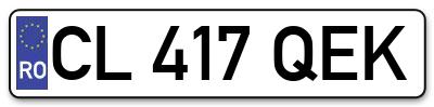Placuta inmatriculare numar auto  CL-417-QEK, CL 417 QEK, CL417QEK