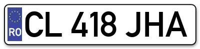 Placuta inmatriculare numar auto  CL-418-JHA, CL 418 JHA, CL418JHA
