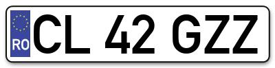Placuta inmatriculare numar auto  CL-42-GZZ, CL 42 GZZ, CL42GZZ