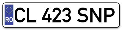 Placuta inmatriculare numar auto  CL-423-SNP, CL 423 SNP, CL423SNP