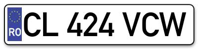 Placuta inmatriculare numar auto  CL-424-VCW, CL 424 VCW, CL424VCW