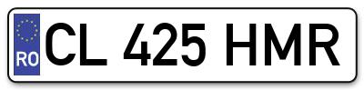 Placuta inmatriculare numar auto  CL-425-HMR, CL 425 HMR, CL425HMR