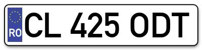 Placuta inmatriculare numar auto  CL-425-ODT, CL 425 ODT, CL425ODT