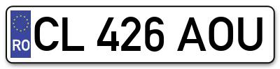 Placuta inmatriculare numar auto  CL-426-AOU, CL 426 AOU, CL426AOU
