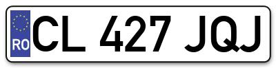 Placuta inmatriculare numar auto  CL-427-JQJ, CL 427 JQJ, CL427JQJ
