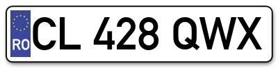 Placuta inmatriculare numar auto  CL-428-QWX, CL 428 QWX, CL428QWX