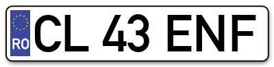 Placuta inmatriculare numar auto  CL-43-ENF, CL 43 ENF, CL43ENF