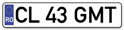 Placuta inmatriculare numar auto  CL-43-GMT, CL 43 GMT, CL43GMT